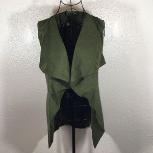 Army Green Soft Tiered Open Tie Vest